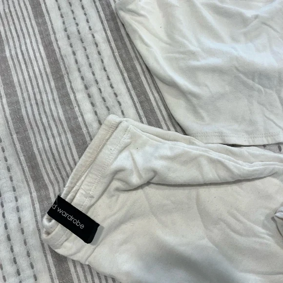 NAKED WARDROBE white crop matching set - Picture 2 of 3